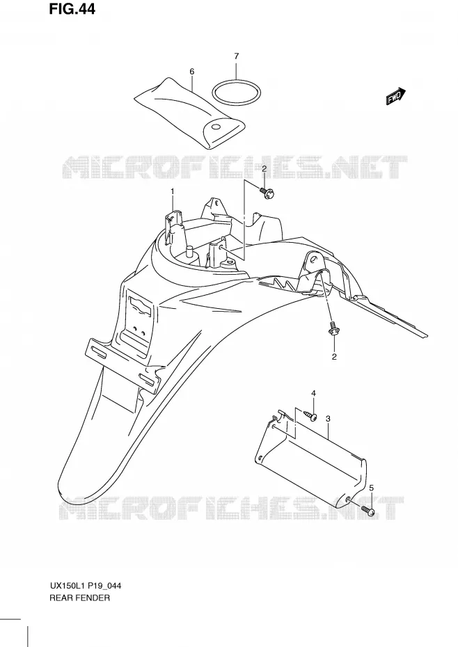 REAR FENDER Suzuki SCOOTER 150 SIXTEEN 2011  UX150L1(P19)