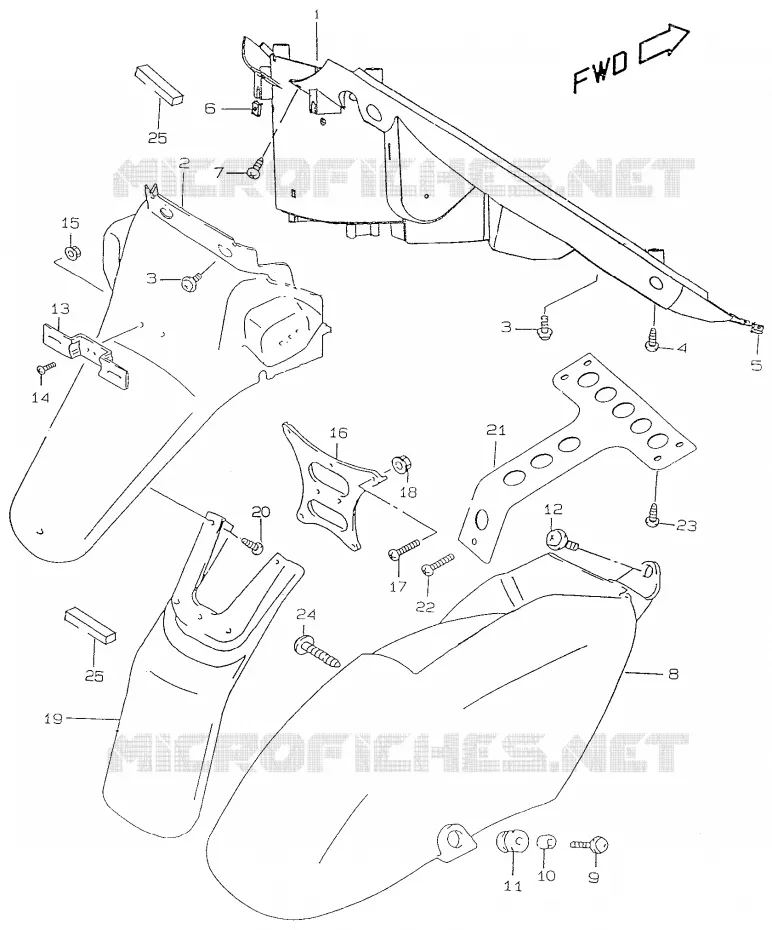 REAR FENDER Suzuki SCOOTER 50 ZILLION 2000  UX50WY