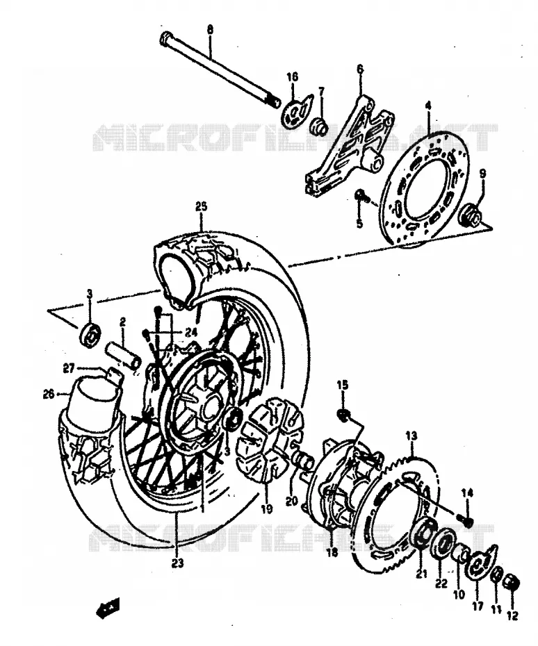 REAR WHEEL Suzuki MOTO 800 DR 1990  DR800SUL(L)