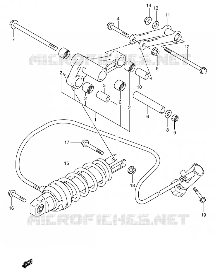 SHOCK ABSORBER LINKAGE (MODEL K1/K2) Suzuki SCOOTER 400 BURGMAN 2000  AN400RY(E2)
