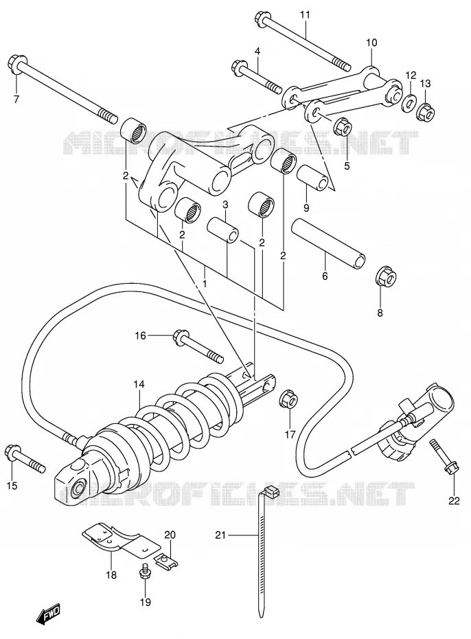 SHOCK ABSORBER LINKAGE (MODEL X) Suzuki SCOOTER 400 BURGMAN 2000  AN400RY(E2)