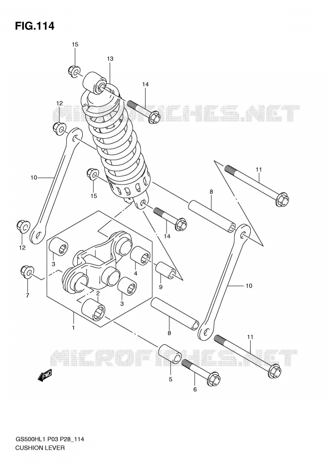 SHOCK ABSORBER LINKAGE Suzuki MOTO 500 GS-E 2011  GS500HKL1(P3)