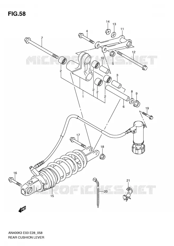 SHOCK ABSORBER LINKAGE Suzuki SCOOTER 400 BURGMAN 2005  AN400K5(E3/E28)