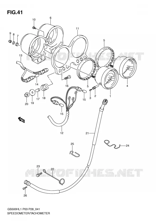 SPEEDOMETER (GS500FH P3) Suzuki MOTO 500 GS-F 2011  GS500FHL1(P3)