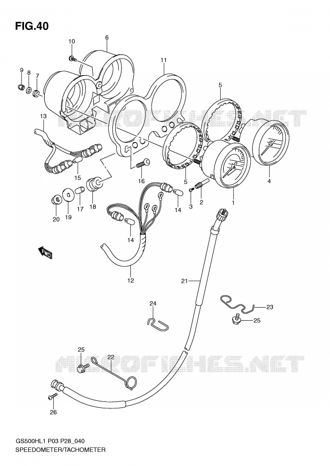 SPEEDOMETER (GS500H P28) Suzuki MOTO 500 GS-F 2011  GS500FHL1(P3)
