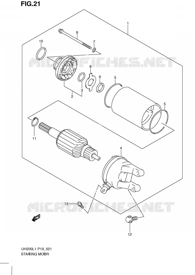 STARTER MOTOR Suzuki SCOOTER 200 BURGMAN 2011  UH200L1(P19)