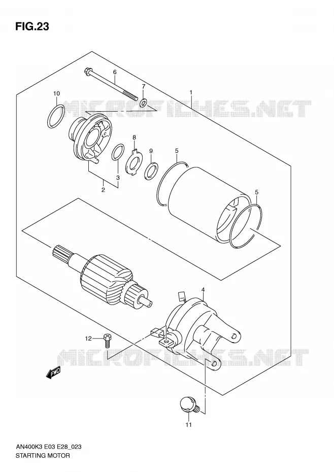 STARTER MOTOR Suzuki SCOOTER 400 BURGMAN 2004  AN400K4(E3/E28)