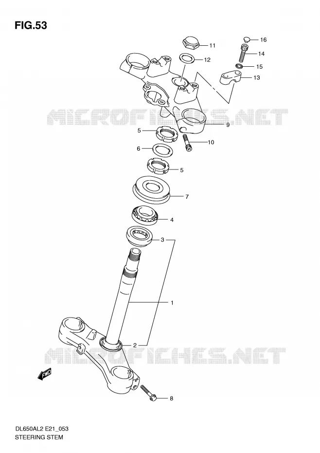 STEERING COLUMN Suzuki MOTO 650 V-STROM 2012  DL650AL2(E21)