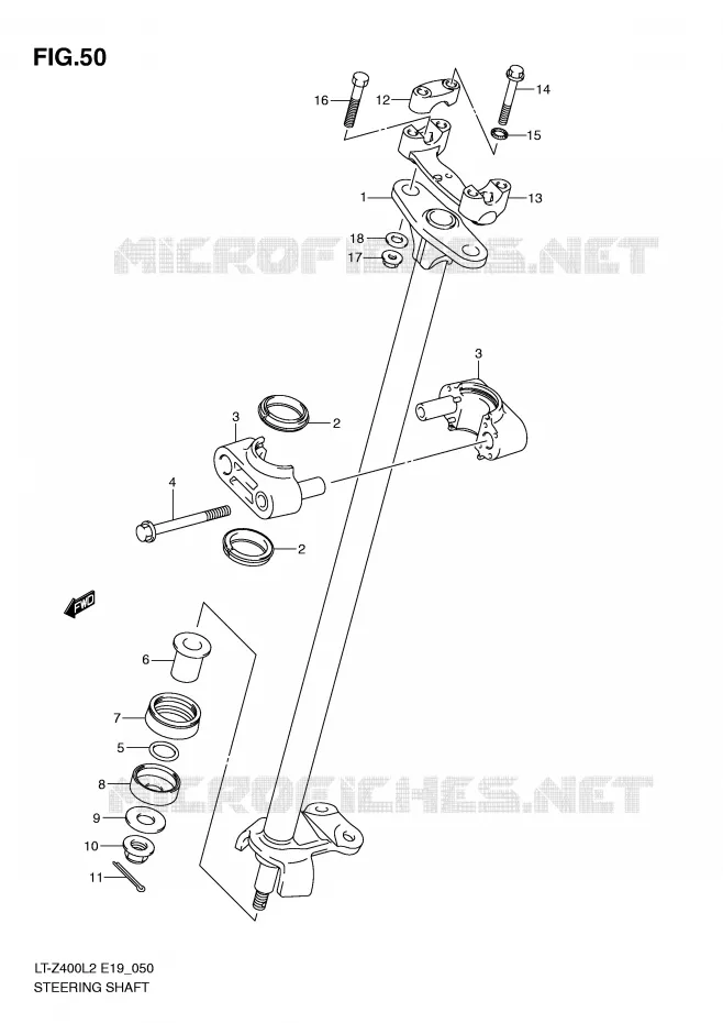 STEERING COLUMN Suzuki QUAD 400 QUADSPORT 2012  LT-Z400ZL2(E19)