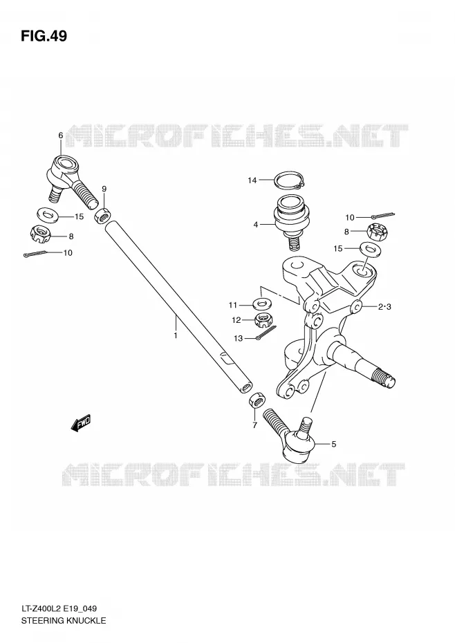 STEERING LINKAGE - HUB Suzuki QUAD 400 QUADSPORT 2012  LT-Z400L2(E19)