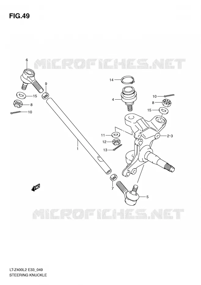 STEERING LINKAGE - HUB Suzuki QUAD 400 QUADSPORT 2012  LT-Z400ZL2(E33)