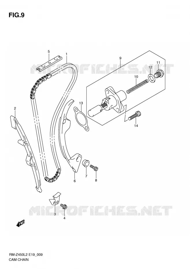 TIMING Suzuki MOTO 450 RM-Z 2012  RM-Z450L2(E19)