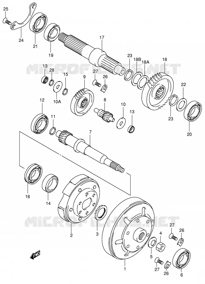 TRANSMISSION (2)(MODEL X/Y) Suzuki SCOOTER 400 BURGMAN 2000  AN400Y(E2)