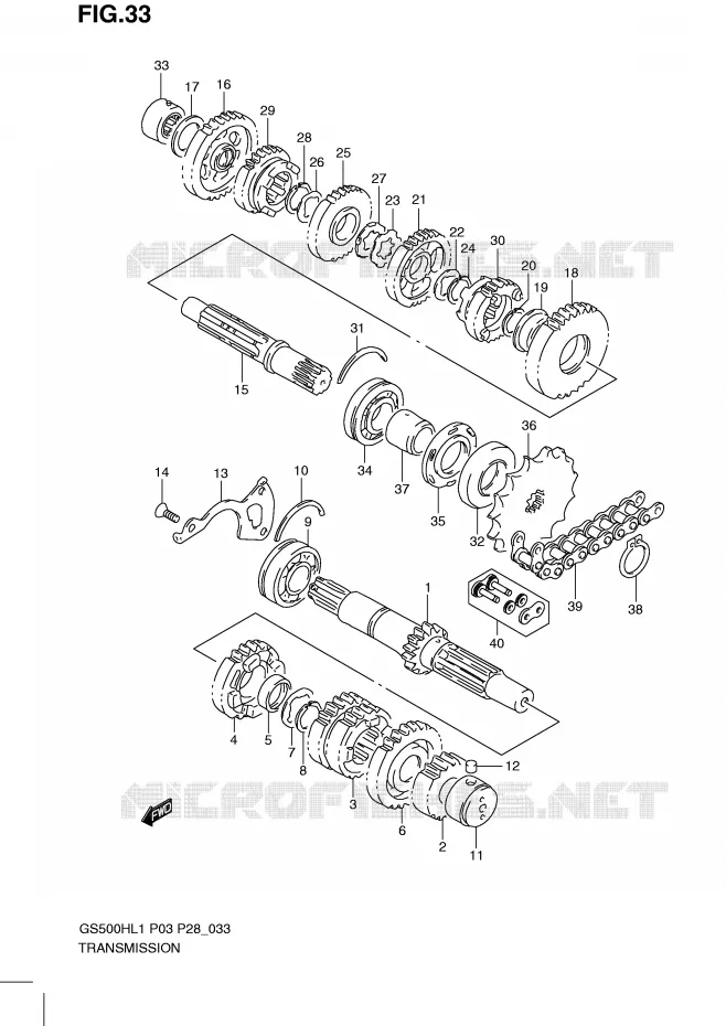 TRANSMISSION Suzuki MOTO 500 GS-F 2011  GS500FHL1(P3)
