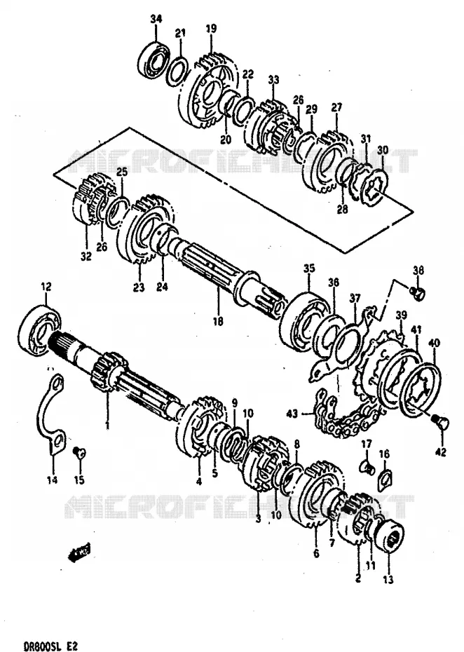 TRANSMISSION Suzuki MOTO 800 DR 1990  DR800SL(L)