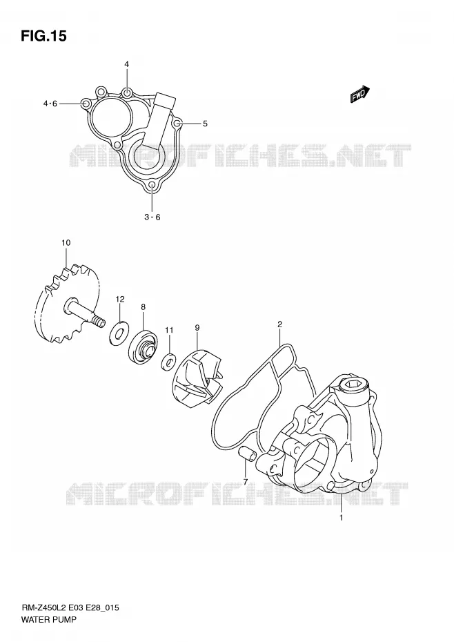 WATER PUMP Suzuki MOTO 450 RM-Z 2012  RM-Z450L2(E3)
