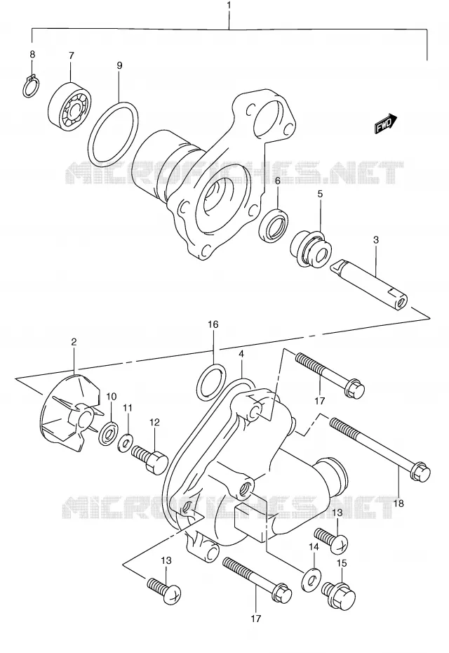 WATER PUMP Suzuki SCOOTER 250 BURGMAN 2000  AN250RY(E2)