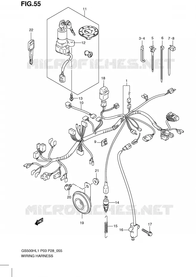 WIRING HARNESS (GS500FH P28) Suzuki MOTO 500 GS-F 2011  GS500FHL1(P3)