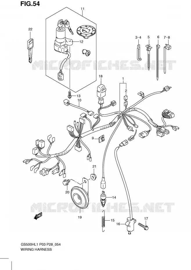 WIRING HARNESS (GS500FH P3) Suzuki MOTO 500 GS-F 2011  GS500FHL1(P3)
