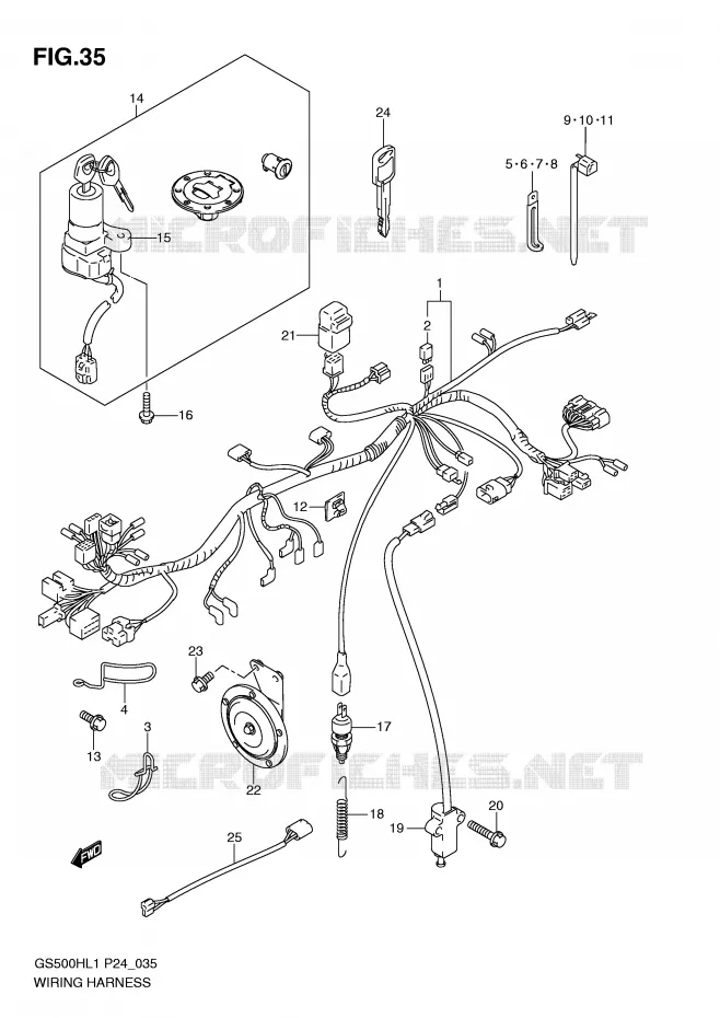 WIRING HARNESS (GS500H) Suzuki MOTO 500 GS-F 2011  GS500FHL1(L1)