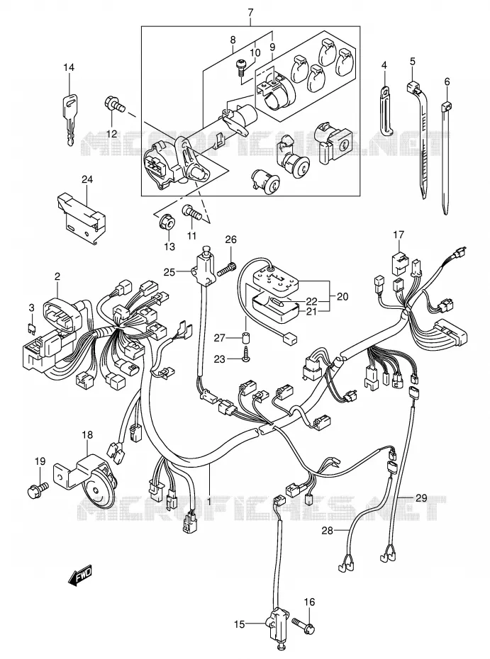 WIRING HARNESS (MODEL K1/K2) Suzuki SCOOTER 250 BURGMAN 2000  AN250RY(E2)