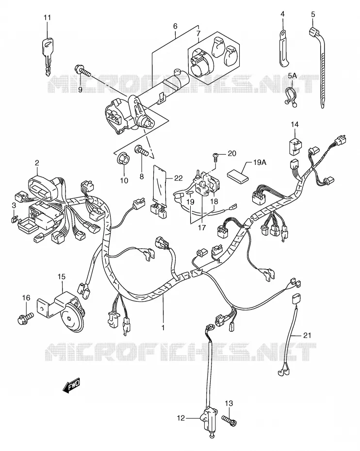 WIRING HARNESS (MODEL W/X) Suzuki SCOOTER 250 BURGMAN 2002  AN250K2(E2)