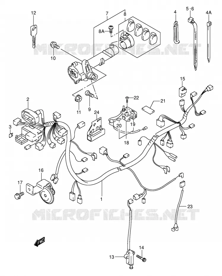 WIRING HARNESS (MODEL X) Suzuki SCOOTER 400 BURGMAN 2000  AN400RY(E2)