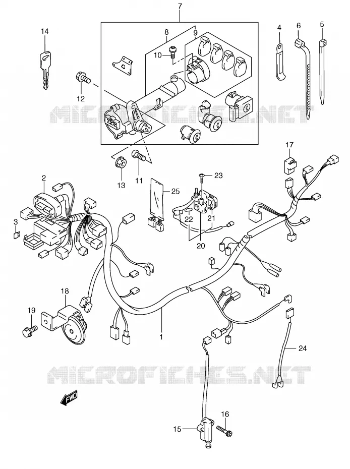 WIRING HARNESS (MODEL Y) Suzuki SCOOTER 250 BURGMAN 2001  AN250K1(E2)
