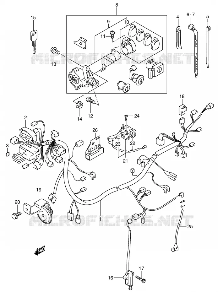 WIRING HARNESS (MODEL Y) Suzuki SCOOTER 400 BURGMAN 2000  AN400Y(E2)