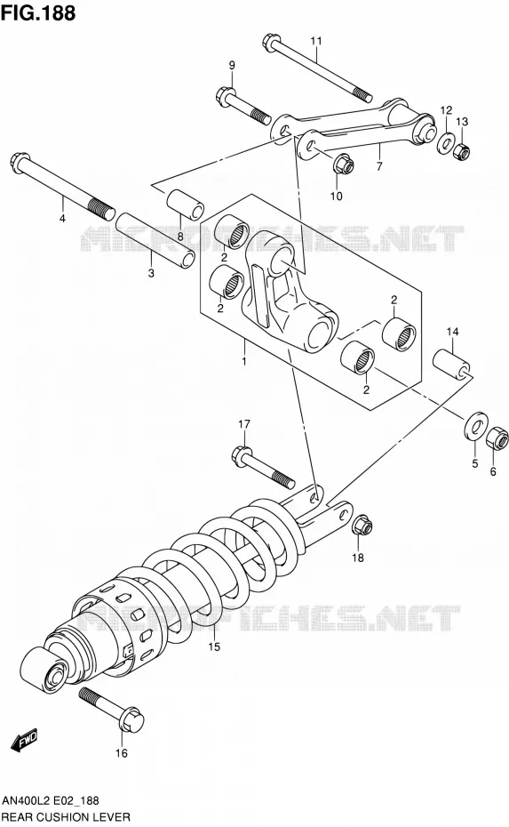 SHOCK ABSORBER LINKAGE Suzuki SCOOTER 400 BURGMAN 2012  AN400AL2(E19,E24)