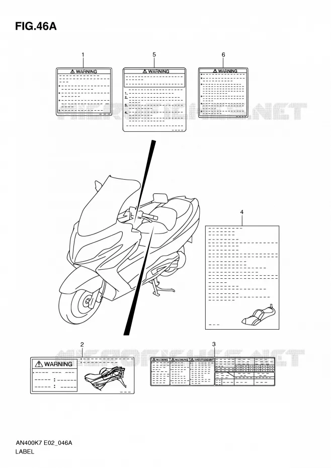 LABEL (MODEL L0) Suzuki SCOOTER 400 BURGMAN 2011  AN400ZA L0 (E02,E19)