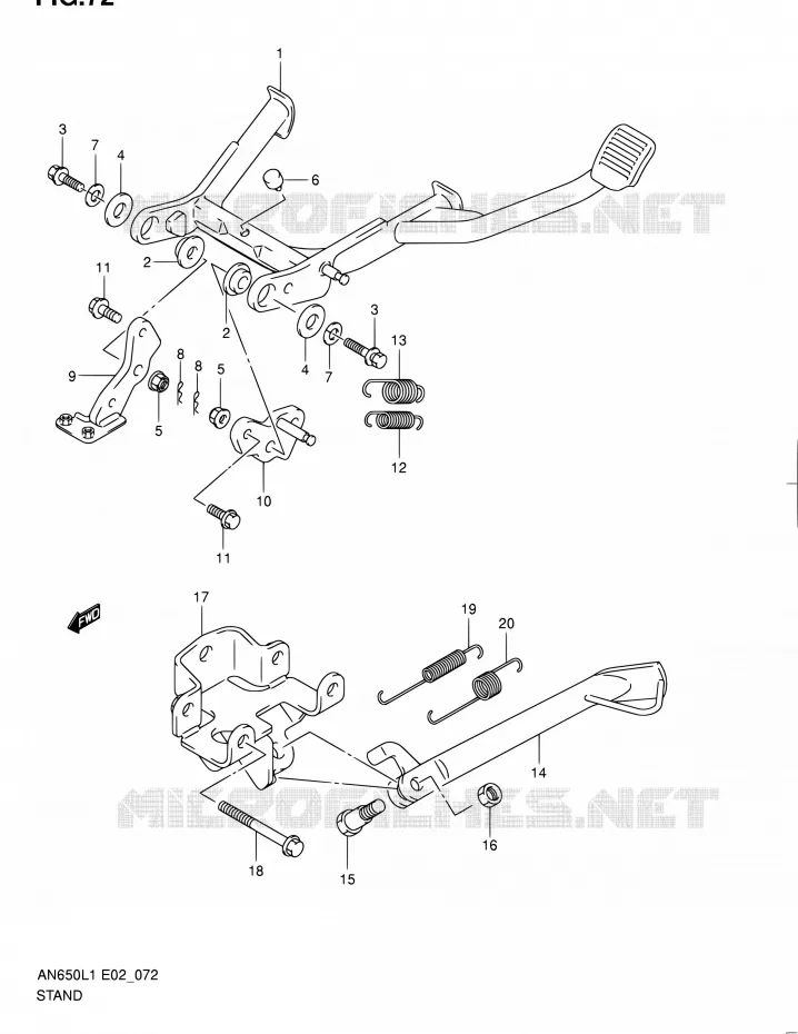 STAND Suzuki SCOOTER 650 BURGMAN 2011  AN650L1(E19)