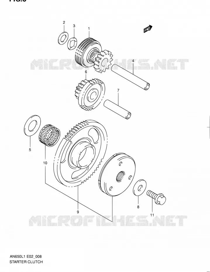 STARTER MOTOR CLUTCH Suzuki SCOOTER 650 BURGMAN 2011  AN650L1(E19)