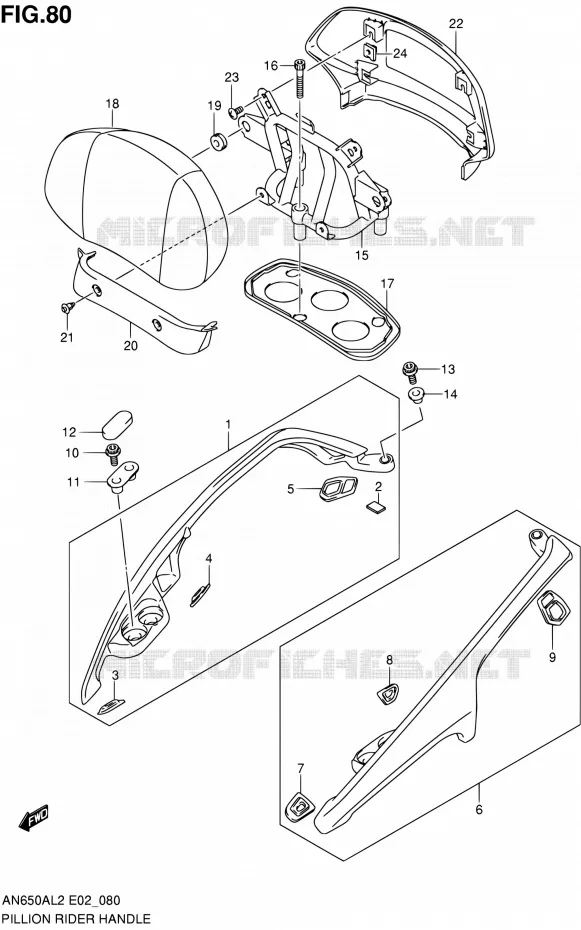 BACKREST Suzuki SCOOTER 650 BURGMAN 2012  AN650AL2(E02)