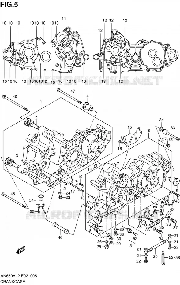 CRACKCASE COVER Suzuki SCOOTER 650 BURGMAN 2012  AN650AL2(E02)