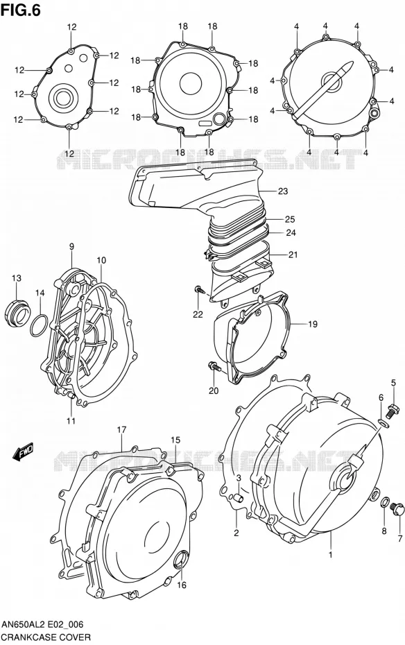CRACKCASE COVER Suzuki SCOOTER 650 BURGMAN 2012  AN650AL2(E02)