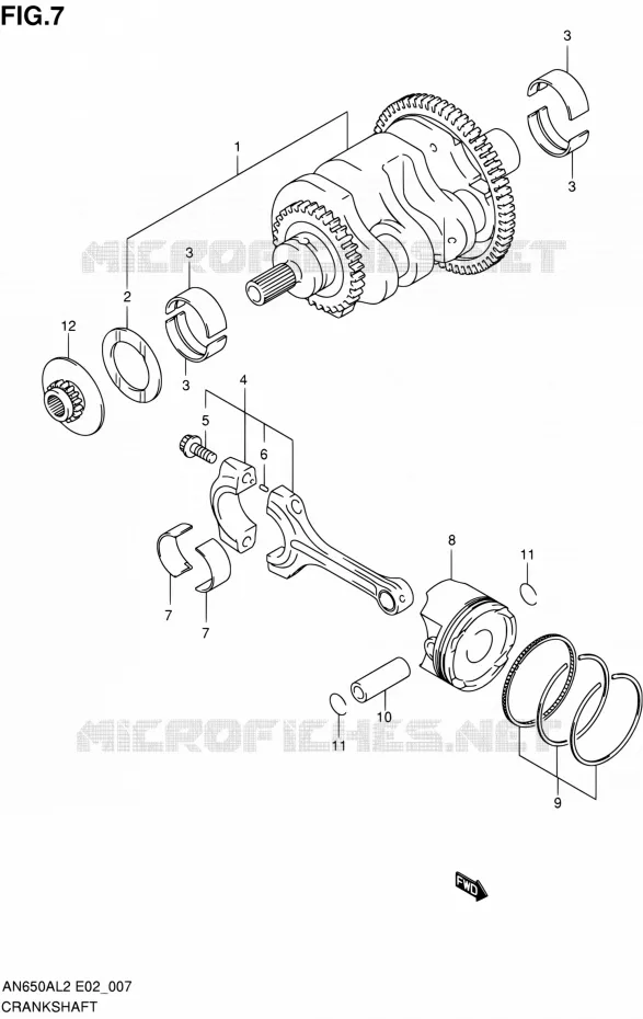 CRANKSHAFT Suzuki SCOOTER 650 BURGMAN 2012  AN650AL2(E02)