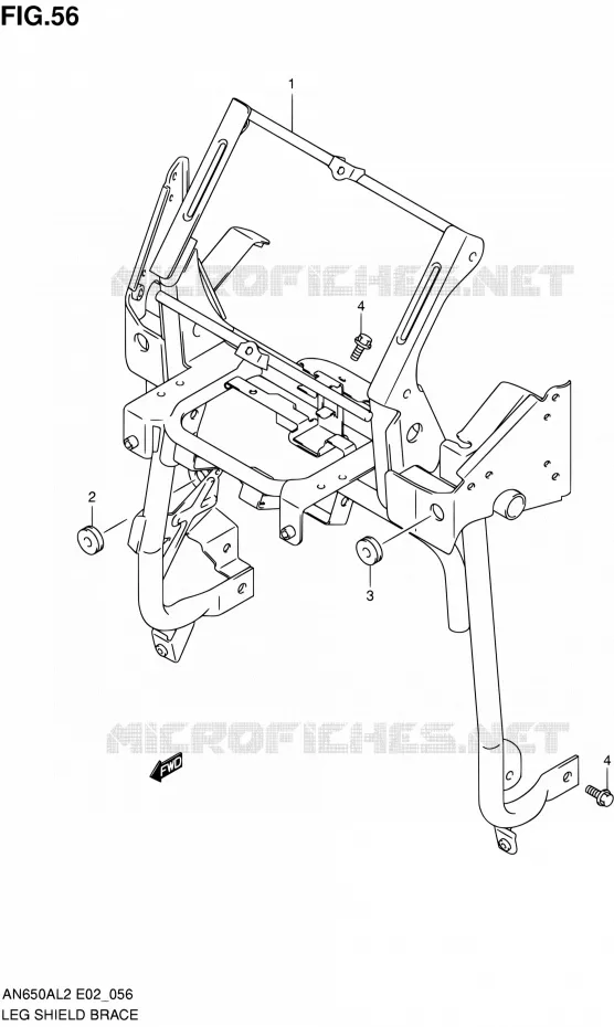 LEG SHIELD BRACE Suzuki SCOOTER 650 BURGMAN 2012  AN650AL2(E02)