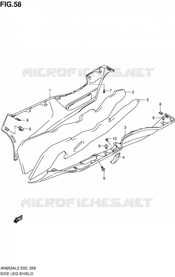 LOWER FAIRING Suzuki SCOOTER 650 BURGMAN 2012  AN650AL2(E02)