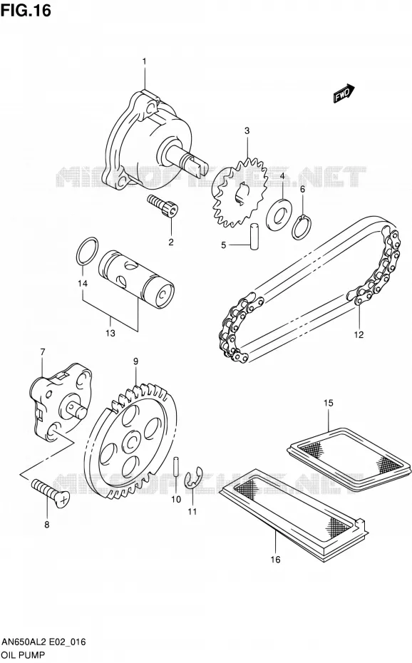 OIL PUMP Suzuki SCOOTER 650 BURGMAN 2012  AN650AL2(E02)