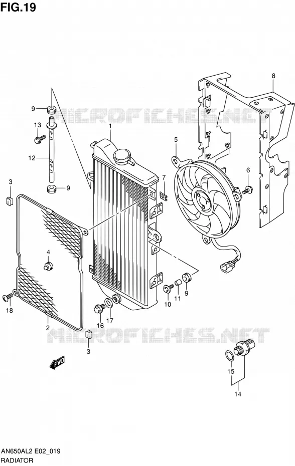 RADIATOR Suzuki SCOOTER 650 BURGMAN 2012  AN650AL2(E02)