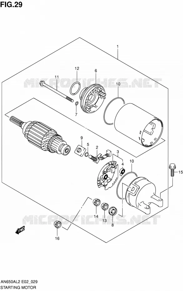 STARTER MOTOR Suzuki SCOOTER 650 BURGMAN 2012  AN650AL2(E02)
