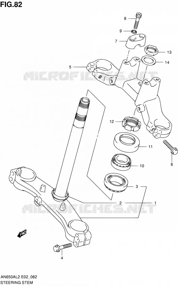 STEERING COLUMN Suzuki SCOOTER 650 BURGMAN 2012  AN650AL2(E02)