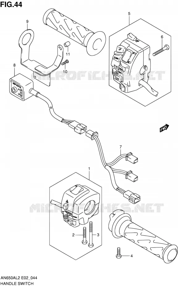 SWITCHES (AN650AL2 E19) Suzuki SCOOTER 650 BURGMAN 2012  AN650AL2(E02)