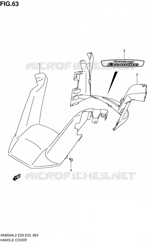 HANDLEBAR FAIRING Suzuki SCOOTER 650 BURGMAN 2012  AN650AL2(E03,E28,E33)