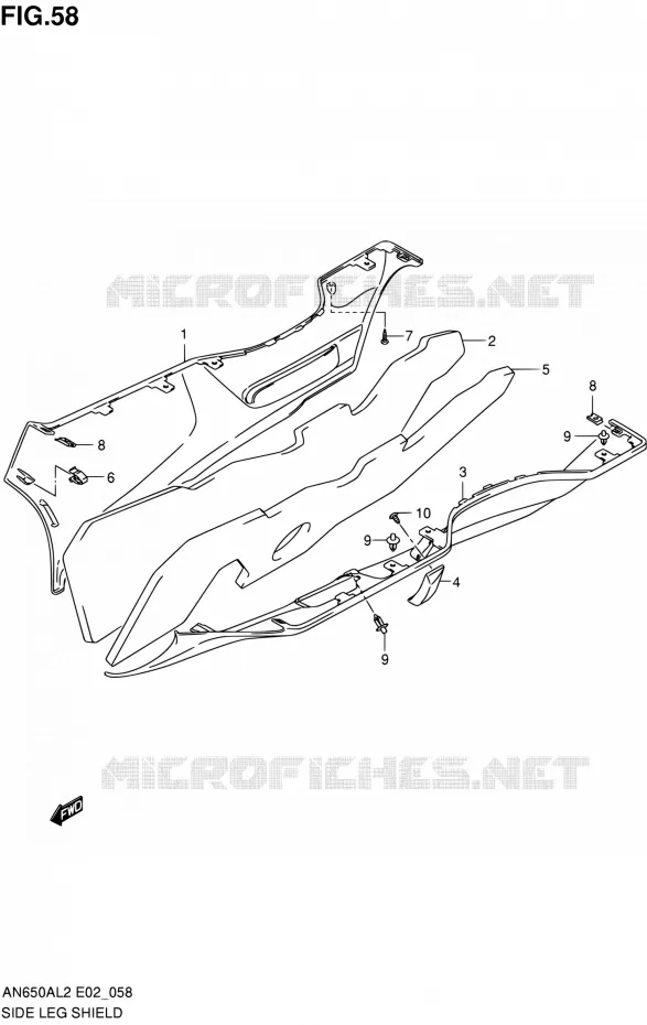LOWER FAIRING Suzuki SCOOTER 650 BURGMAN 2012  AN650AL2(E19)