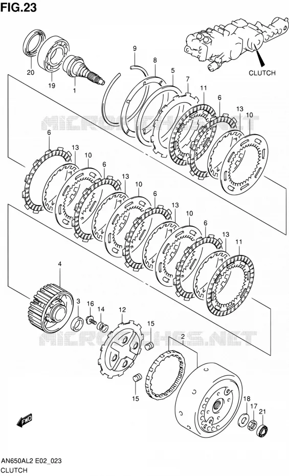 CLUTCH Suzuki SCOOTER 650 BURGMAN 2012  AN650AL2(E24)