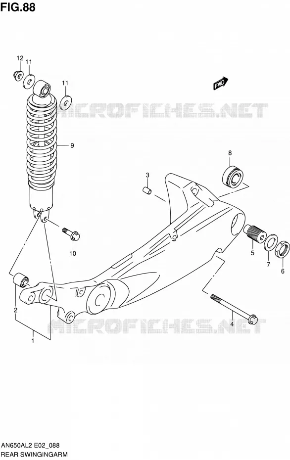 SWINGARM Suzuki SCOOTER 650 BURGMAN 2012  AN650AL2(E24)