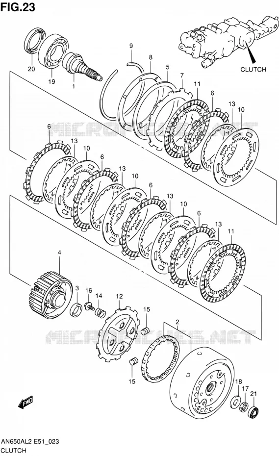 CLUTCH Suzuki SCOOTER 650 BURGMAN 2012  AN650AL2(E51)