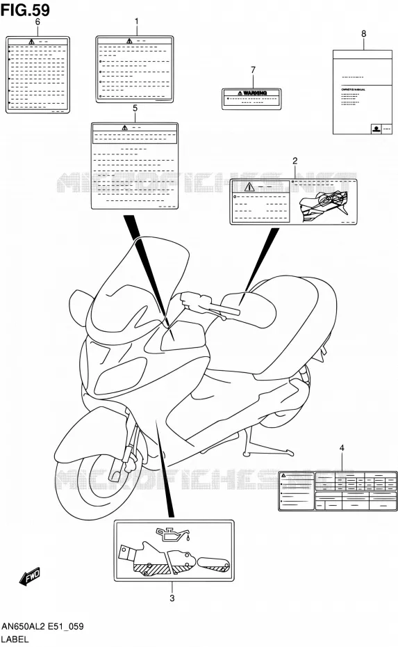 LABEL Suzuki SCOOTER 650 BURGMAN 2012  AN650AL2(E51)